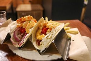 shrimp tacos at Drunken Vegan - 드렁큰비건 in Seoul