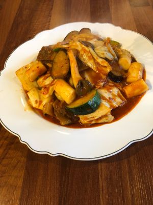 Vegan “pork belly” dish at Drunken Vegan - 드렁큰비건 in Seoul