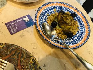 Artichoke with quinoa salad at Purpura Project in Alicante