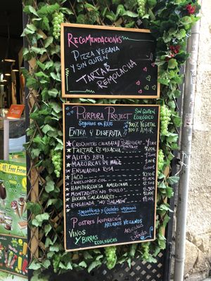 Menu  at Purpura Project in Alicante