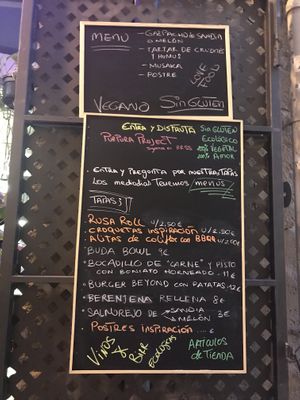 Menu  at Purpura Project in Alicante