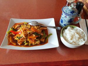 Very delicious and filling. The tea was amazing. at Golden China & Aikins Sushi in Uppsala