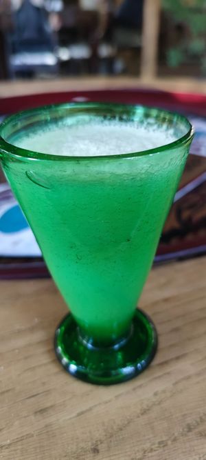 Melon juice. Very foamy and delicious. at Sofra in Luxor