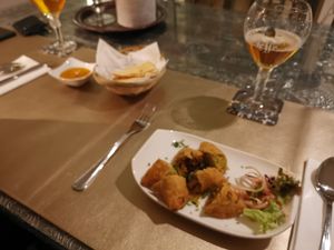 Vegan samosa. at Uit India in Alkmaar