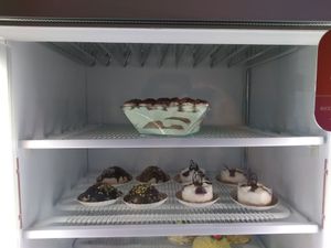 Inside fridge (not everything is vegan!) at Senza Pensieri in Rome