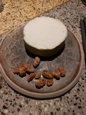 Palta key lime pie, leche condensada, garrapiñada de pistacho at SACRO in Buenos Aires
