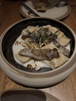 Ravioles con trufa y avellanas at SACRO in Buenos Aires