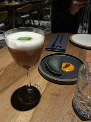 Empanada carbón activado   at SACRO in Buenos Aires