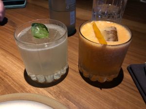 basil smash and fresco de mar at SACRO in Buenos Aires