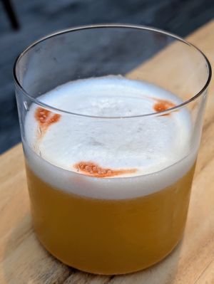 Vegan orange whiskey sour at SACRO in Buenos Aires