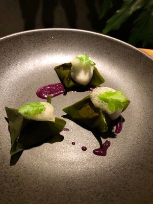 Kimchi dumplings  at SACRO in Buenos Aires
