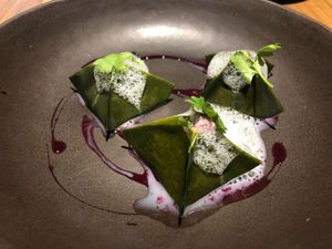 Kimchi dumplings  at SACRO in Buenos Aires