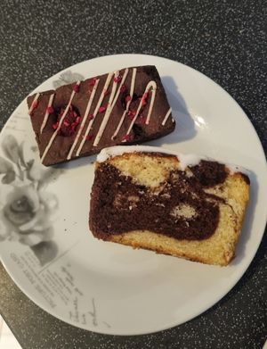 Raspberry Brownie and Marble Loaf at Little Fitzroy Coffee in Edinburgh