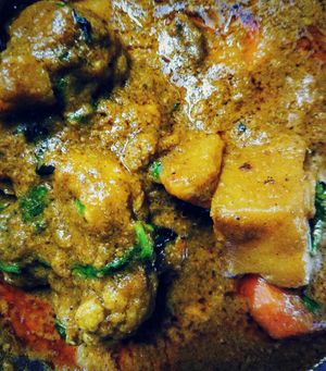 Bombay potatoes at Bhaji Curry House in Guanajuato