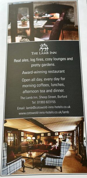 A warm up to the menu...  at The Lamb Inn in Burford