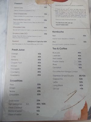 Menu at Samadhi Living - Bliss Casa in 