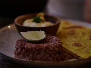 Rice coming with Moroccan stew at Samadhi Living - Bliss Casa in 
