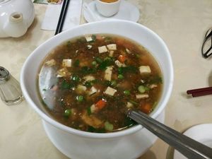 Veggie & tofu soup at Gourmet Vegetarian Restaurant in Richmond Hill