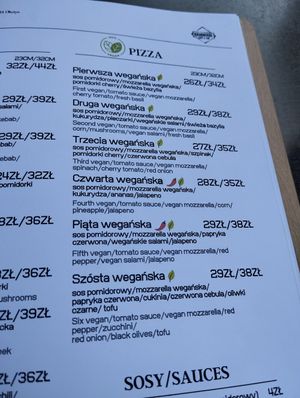 Menu at Handmade in Olsztyn
