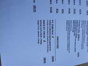 Menu at Handmade in Olsztyn