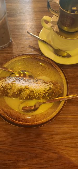 Frittierte Banane in Klebreis at Quan Xanh in Leipzig
