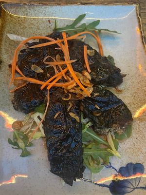 Appetizer - tofu in leaves   at Quan Xanh in Leipzig