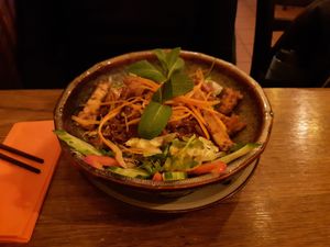 Rice Noodle Salad with Tofu and Seitan at Quan Xanh in Leipzig