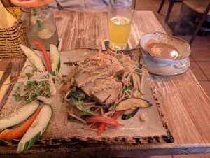 S2 - Reisbandnudeln mit veganer Ente und Erdnusssauce at Quan Xanh in Leipzig