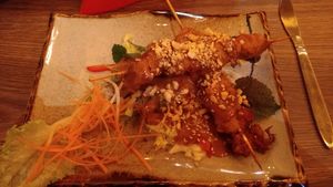 "Chicken" skewers at Quan Xanh in Leipzig