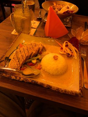 Sa Ol with fried mock duck at Quan Xanh in Leipzig