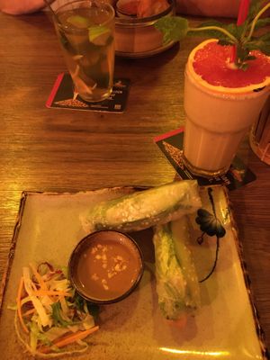 Reispapierrollen mit Erdnussdip 🥜 at Quan Xanh in Leipzig