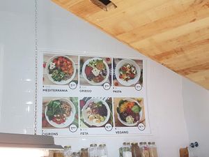 menu above counter at Breathe in Barcelona
