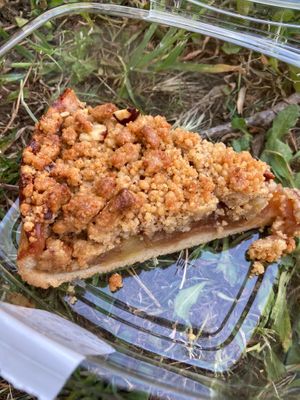 Vegan crumble pie, with apples and cinnamon… delicious! at Vivi Bistrot - Vila Pamphili in Rome