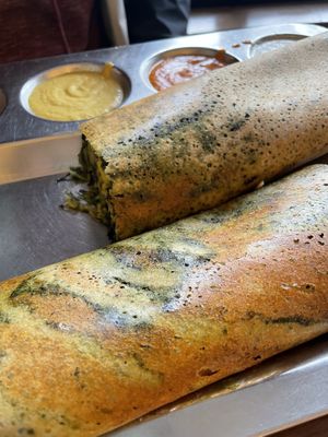 Spinach masala dosa  at Udupi Palace in San Francisco