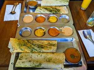 Spinach Dosa at Udupi Palace at Udupi Palace in San Francisco