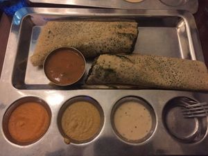 Spinach masala dosa at Udupi Palace in San Francisco