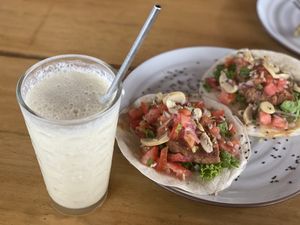 Tacos & batido at Puerto&Co in Puerto Viejo De Talamanca