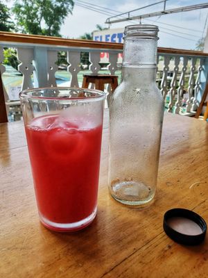 Fresh Watermelon Ginger Lemon Juice! at Puerto&Co in Puerto Viejo De Talamanca