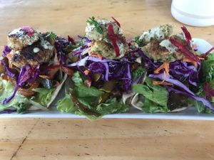 I ordered some kind of taco and they didn’t have most of the ingredients, so she made this instead and I loved it.  at Puerto&Co in Puerto Viejo De Talamanca