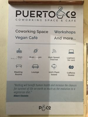 This is the sign downstairs at Puerto&Co in Puerto Viejo De Talamanca