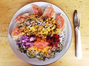 Tofu scramble! at Puerto&Co in Puerto Viejo De Talamanca