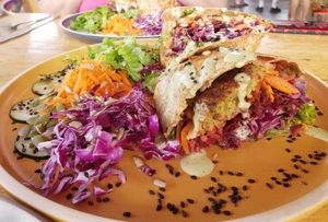 Falafel burrito! at Puerto&Co in Puerto Viejo De Talamanca