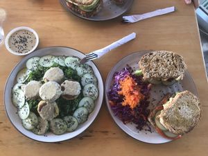 Falafels and warrior sandwich  at Puerto&Co in Puerto Viejo De Talamanca