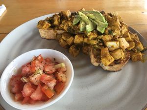 Tofu revuelto at Puerto&Co in Puerto Viejo De Talamanca