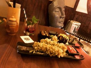 Kazuki sticks ( my favorite, try them) and sushi  at Secret Garden in Berlin