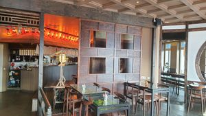 interior of location - seating  #Veganuary at Secret Garden in Berlin