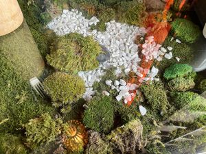 Cool glass tables   at Secret Garden in Berlin