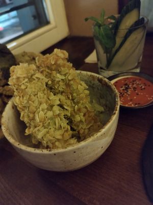 They could have more seasoning on it but the dip was incredible at Secret Garden in Berlin