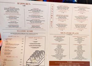 Menu page at Secret Garden at Secret Garden in Berlin