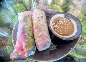 Summer rolls with peanut sauce at Secret Garden in Berlin